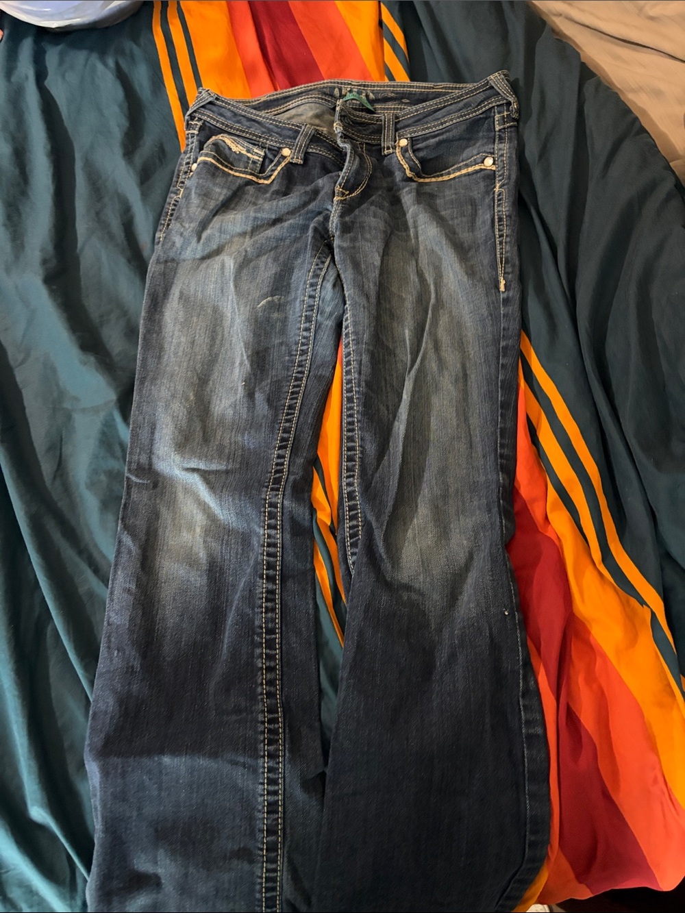 Ariat Dark Blue Washed Wide-Leg Flare Jeans